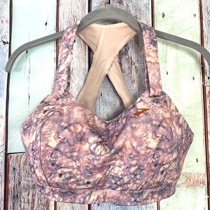 Women's Brooks Multi Colored Wireless Sports Bra, Running, Workout, Size 34 DD